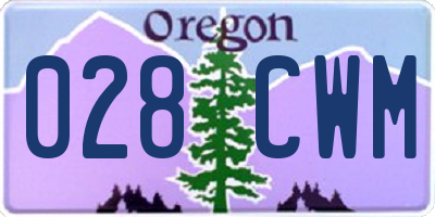 OR license plate 028CWM