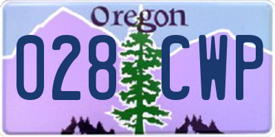 OR license plate 028CWP