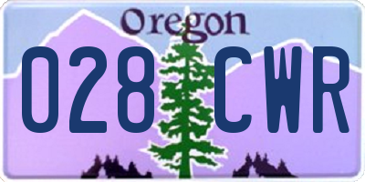 OR license plate 028CWR