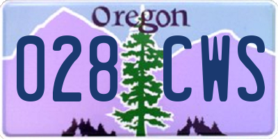 OR license plate 028CWS