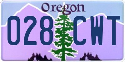 OR license plate 028CWT