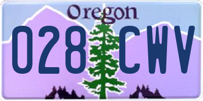 OR license plate 028CWV