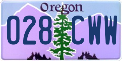 OR license plate 028CWW
