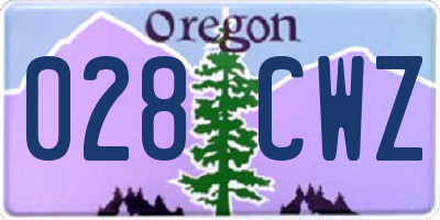 OR license plate 028CWZ