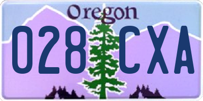 OR license plate 028CXA