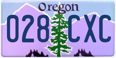 OR license plate 028CXC