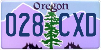 OR license plate 028CXD