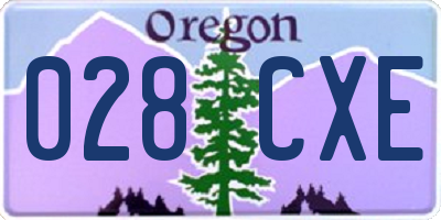 OR license plate 028CXE