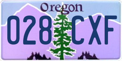 OR license plate 028CXF