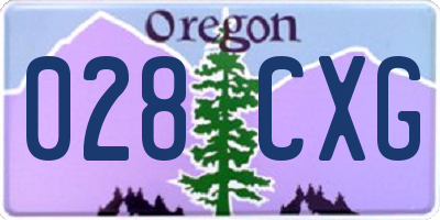 OR license plate 028CXG