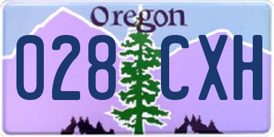 OR license plate 028CXH