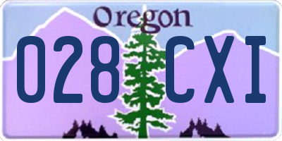 OR license plate 028CXI