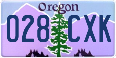OR license plate 028CXK