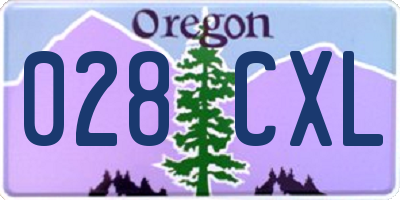 OR license plate 028CXL