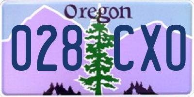OR license plate 028CXO