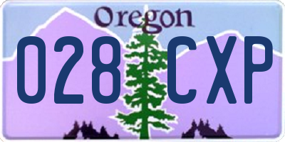 OR license plate 028CXP