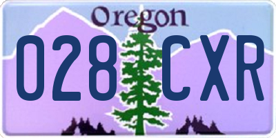 OR license plate 028CXR