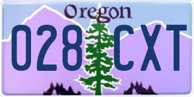 OR license plate 028CXT