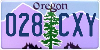 OR license plate 028CXY