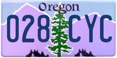 OR license plate 028CYC