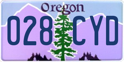 OR license plate 028CYD
