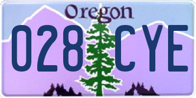 OR license plate 028CYE