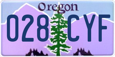 OR license plate 028CYF