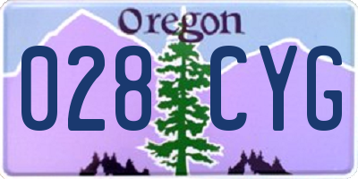 OR license plate 028CYG