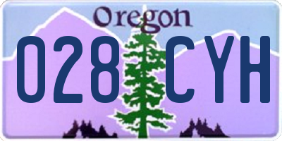 OR license plate 028CYH