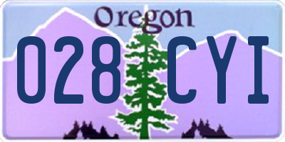 OR license plate 028CYI