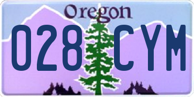 OR license plate 028CYM