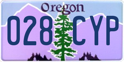 OR license plate 028CYP