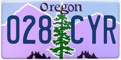 OR license plate 028CYR