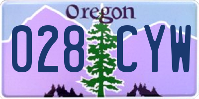 OR license plate 028CYW