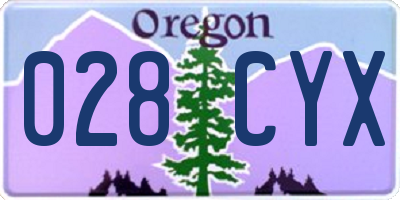 OR license plate 028CYX