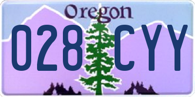 OR license plate 028CYY
