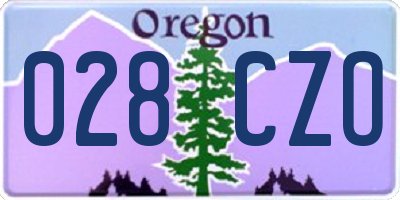 OR license plate 028CZO