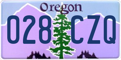 OR license plate 028CZQ