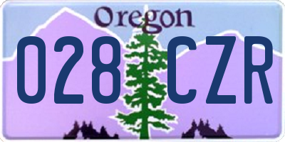 OR license plate 028CZR