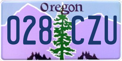 OR license plate 028CZU