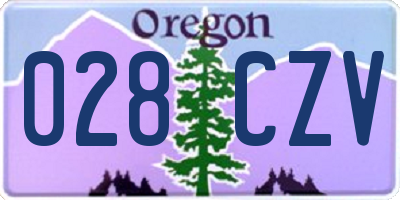 OR license plate 028CZV