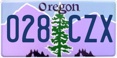 OR license plate 028CZX