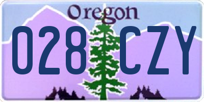 OR license plate 028CZY
