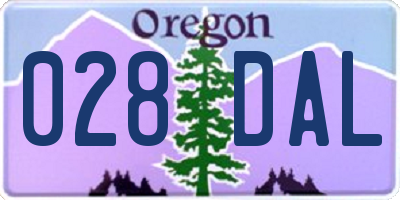 OR license plate 028DAL