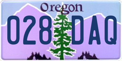 OR license plate 028DAQ