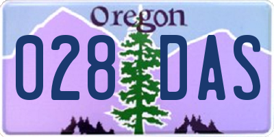 OR license plate 028DAS