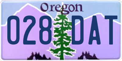 OR license plate 028DAT