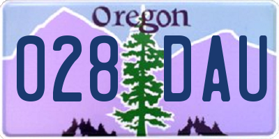 OR license plate 028DAU