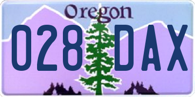 OR license plate 028DAX