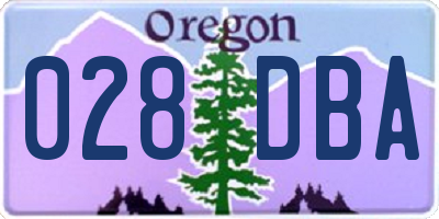 OR license plate 028DBA